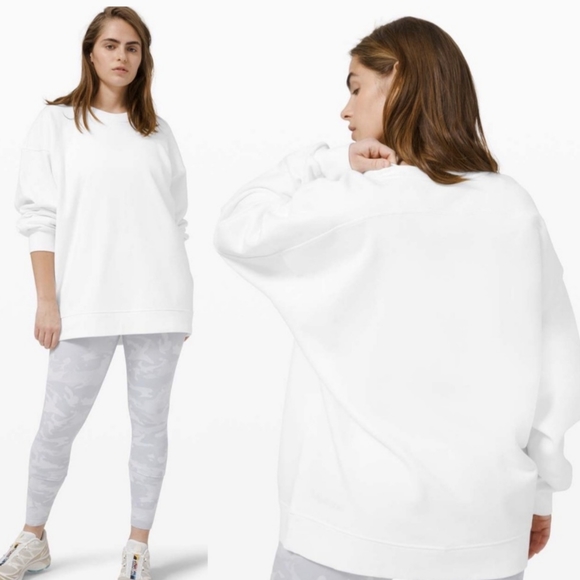 lululemon athletica Tops - Lululemon Perfectly Oversized Crew Sweatshirt White Size 12 NOT NWT
